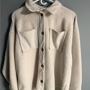 American Eagle Cozy Cream Sherpa Jacket